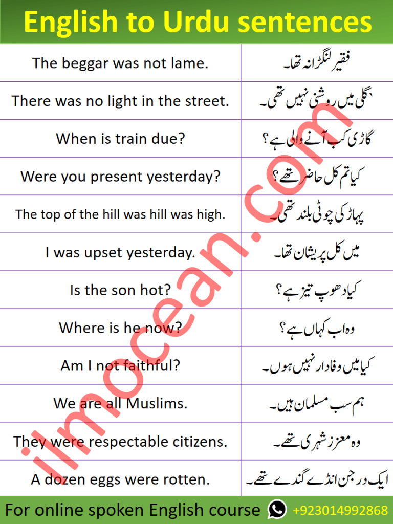 In this lesson, you will learn 200 important Spoken English Sentences with Urdu Translation which will help you speak English like native. Spoken English Sentences with Urdu and Hindi Translation. English to Urdu sentences that will make you speak English in very short time. Learn these sentences in order to Speak English fast and fluently. Spoken English Sentences PDF Book is also available to download.   
