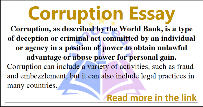 sample essay on corruption