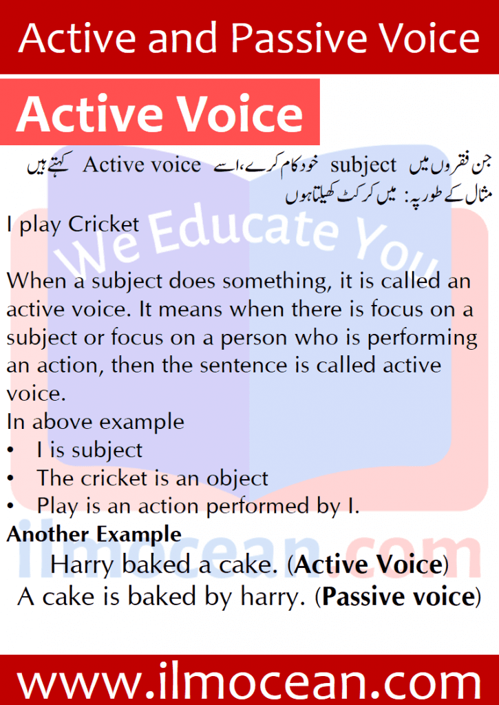 Active and Passive Voice in English with all the rules and examples. Learn Active and Passive Voice with so much ease and fun