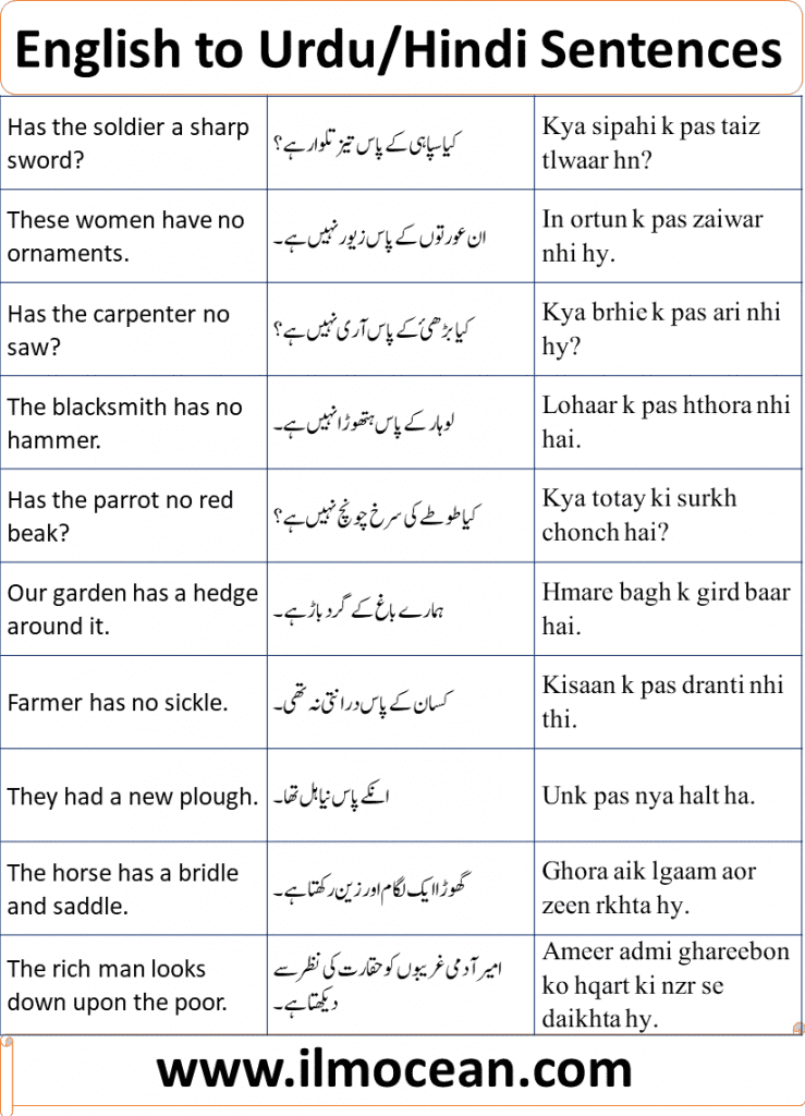 sentences for beginners