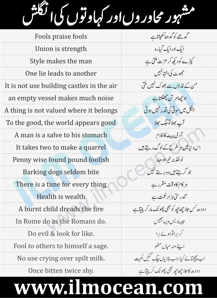 Proverbs are the lessons or advice of someone’s life. People like to follow these advice and implement in their lives. It is the part of every language. Here is the list of most common and popular proverbs that are used in our life. If we follow these proverbs we can get good benefits. These proverbs will help you to improve your living style and habits. Sometimes these proverbs play an important role in getting success.