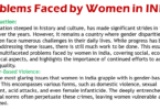 One of the most glaring issues that women in India grapple with is gender-based violence. This encompasses various forms, such as domestic violence, sexual harassment, acid attacks, and even female infanticide. The deeply entrenched patriarchal norms often perpetuate these crimes, leaving women vulnerable and traumatized.