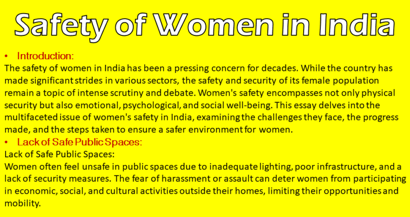 essay on women's safety in society