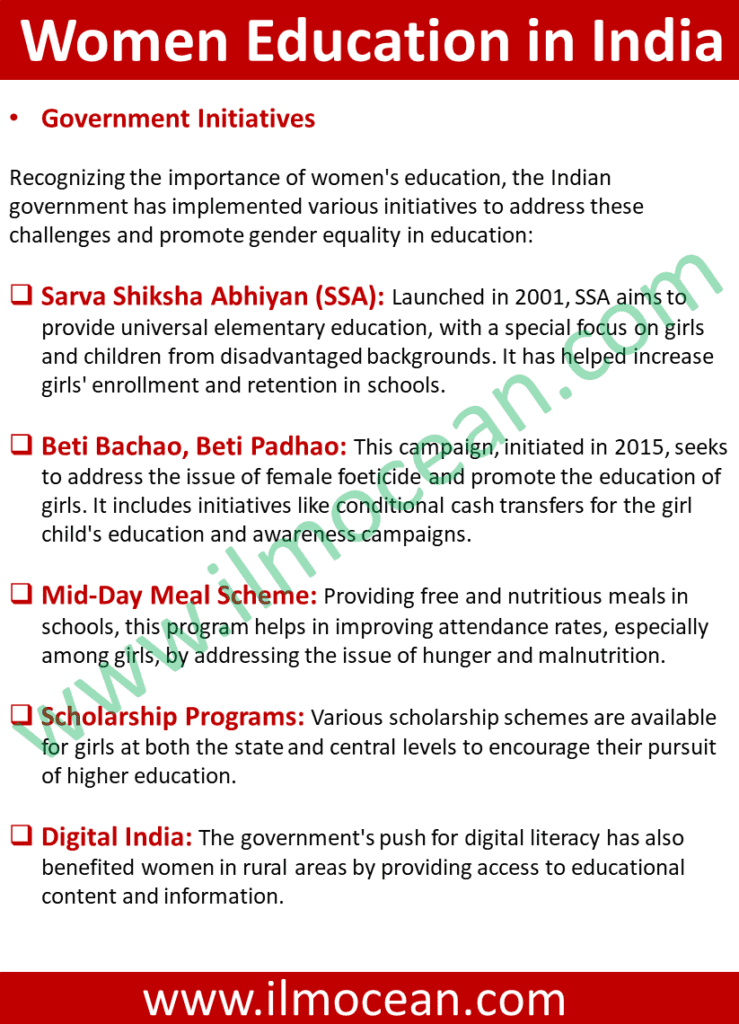 women education in india and its main points