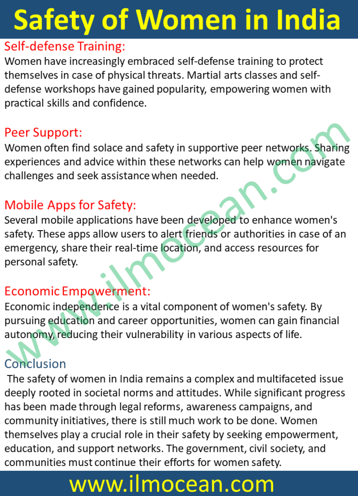 steps taken for saftey of women in india