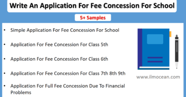 How To Write An Application For Fee Concession For School